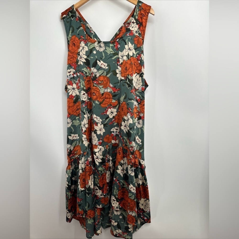 Suzanne Betro Floral Hi-Low tunic Dress Plus Size 4X $86